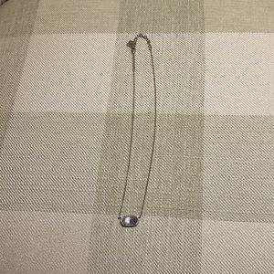 Elisa Necklace.  Silver with slate gray stone.